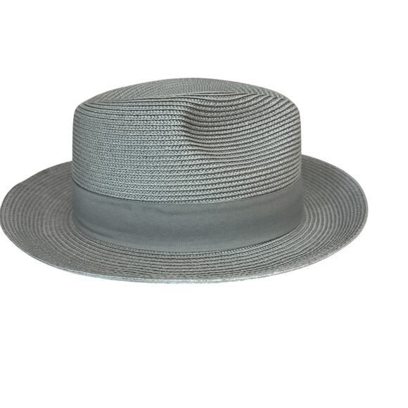 BRUNO CAPELO Hat Mens Size Large Silver Gray Straw Fedora Francesco Collection - Picture 3 of 10